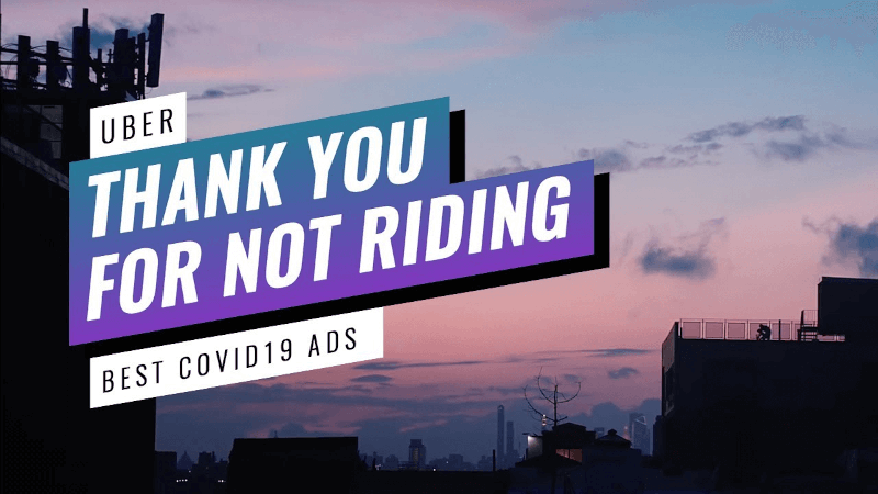 Uber's thank you message during COVID-19